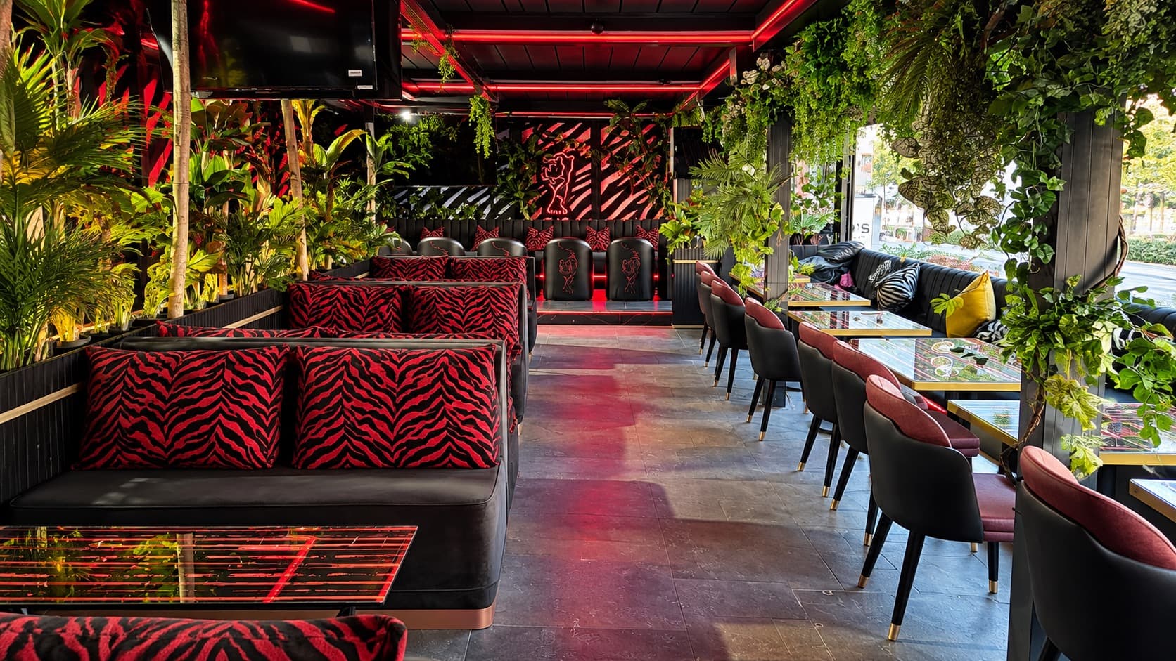 Completed commercial terrace and lounge seating area