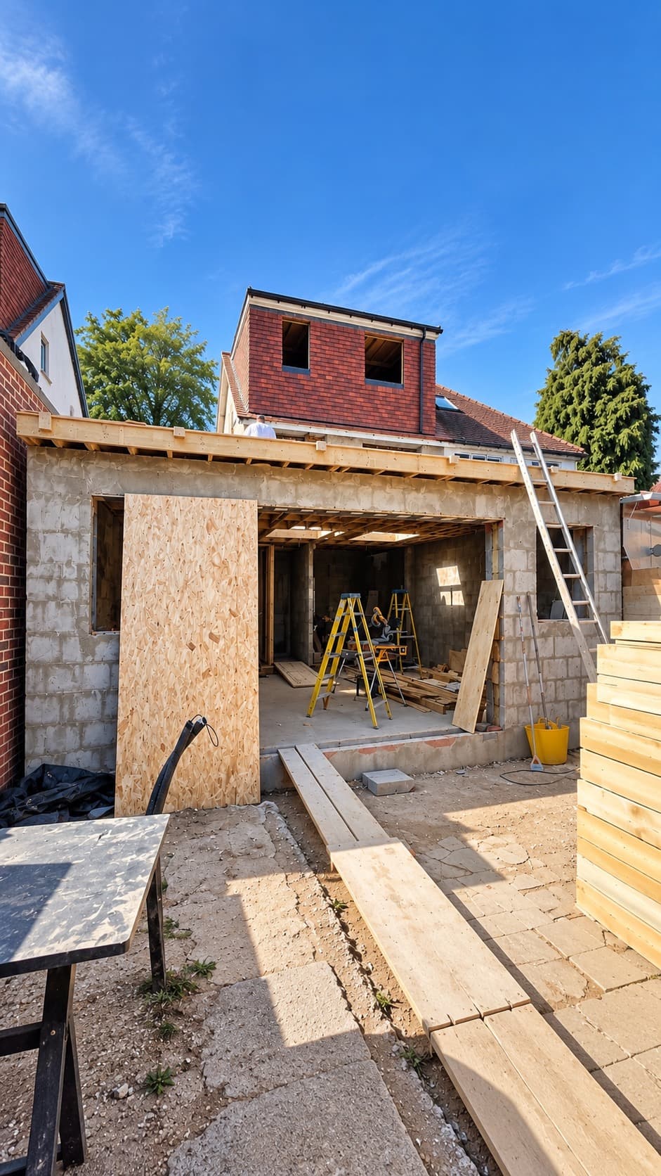 Loft dormer and rear extension under construction