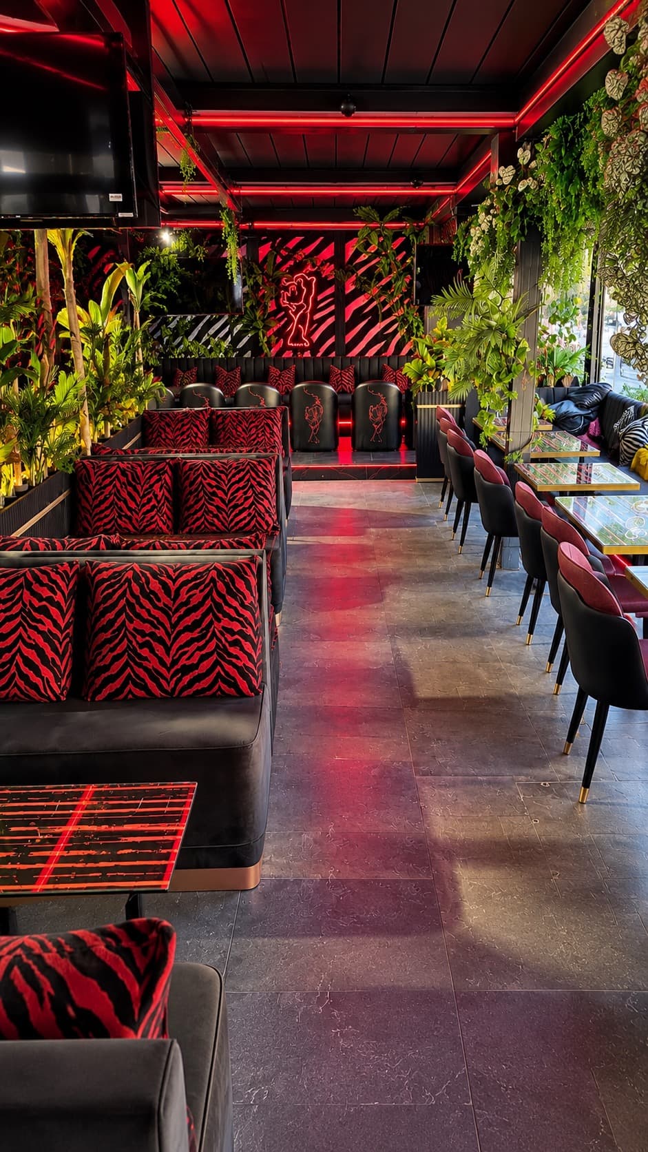 Completed commercial terrace and lounge seating area