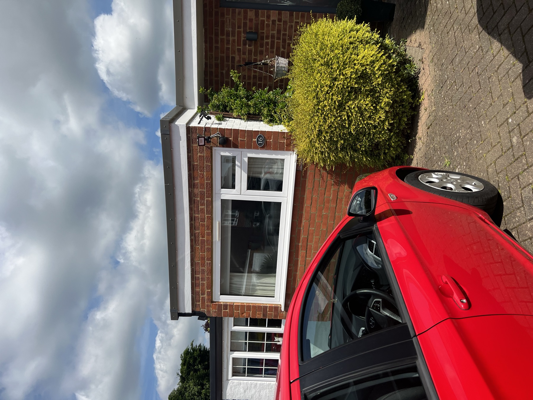 Existing single storey side return and driveway before works began