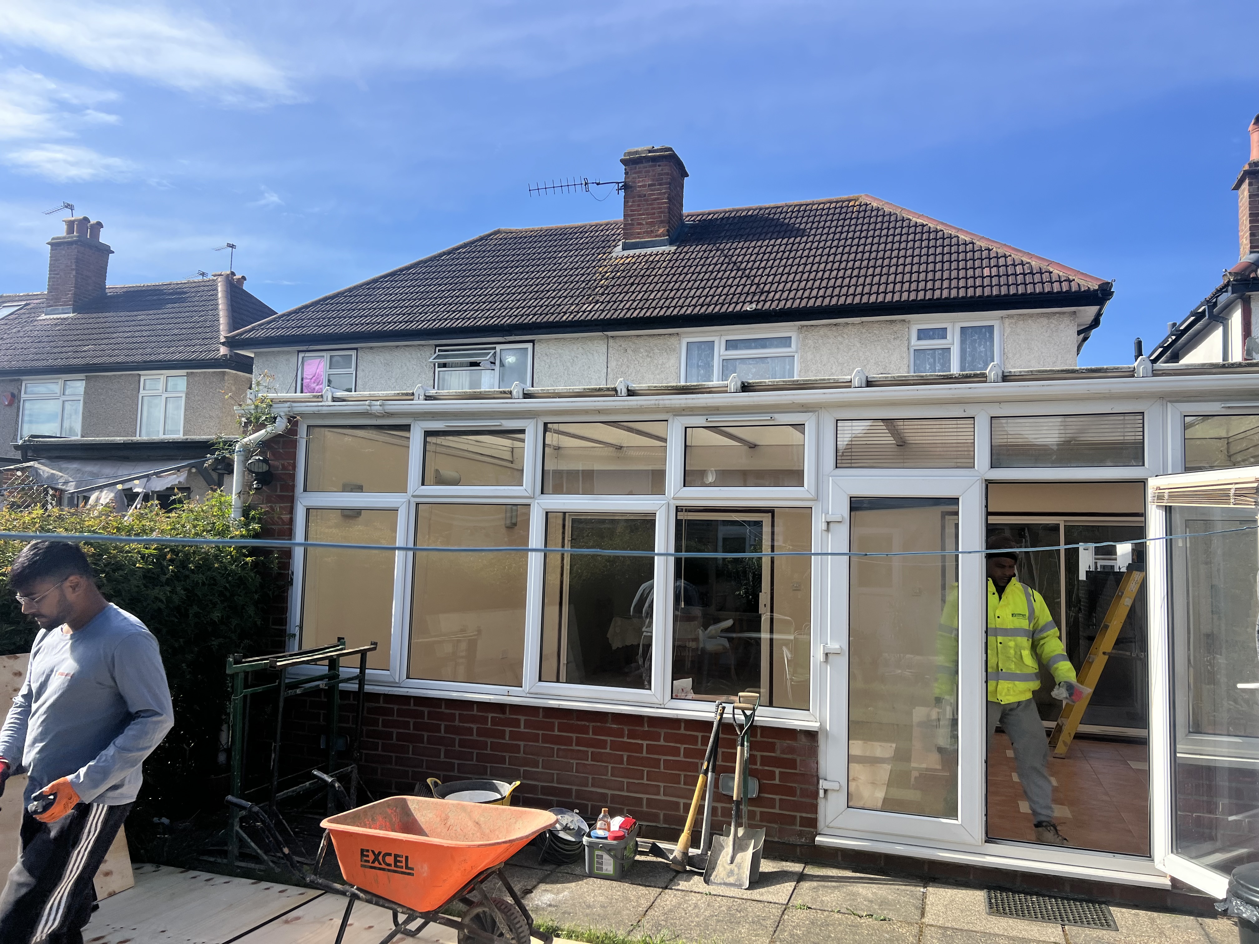 Existing rear elevation of the property during the refurbishment works