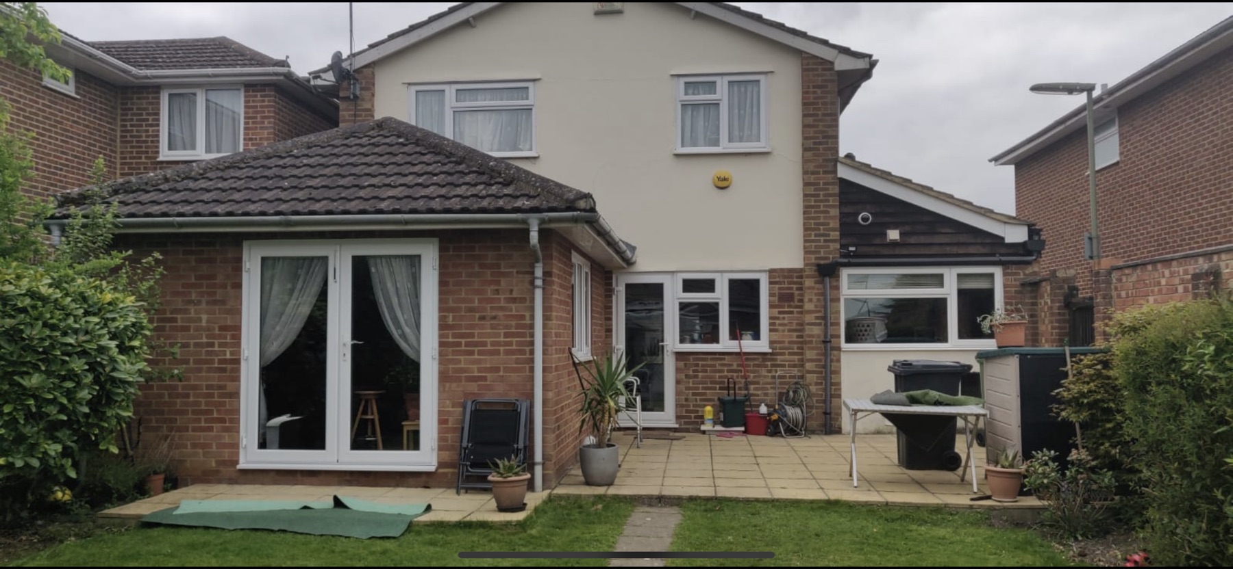 Existing rear elevation of the property in Lightwater before works began
