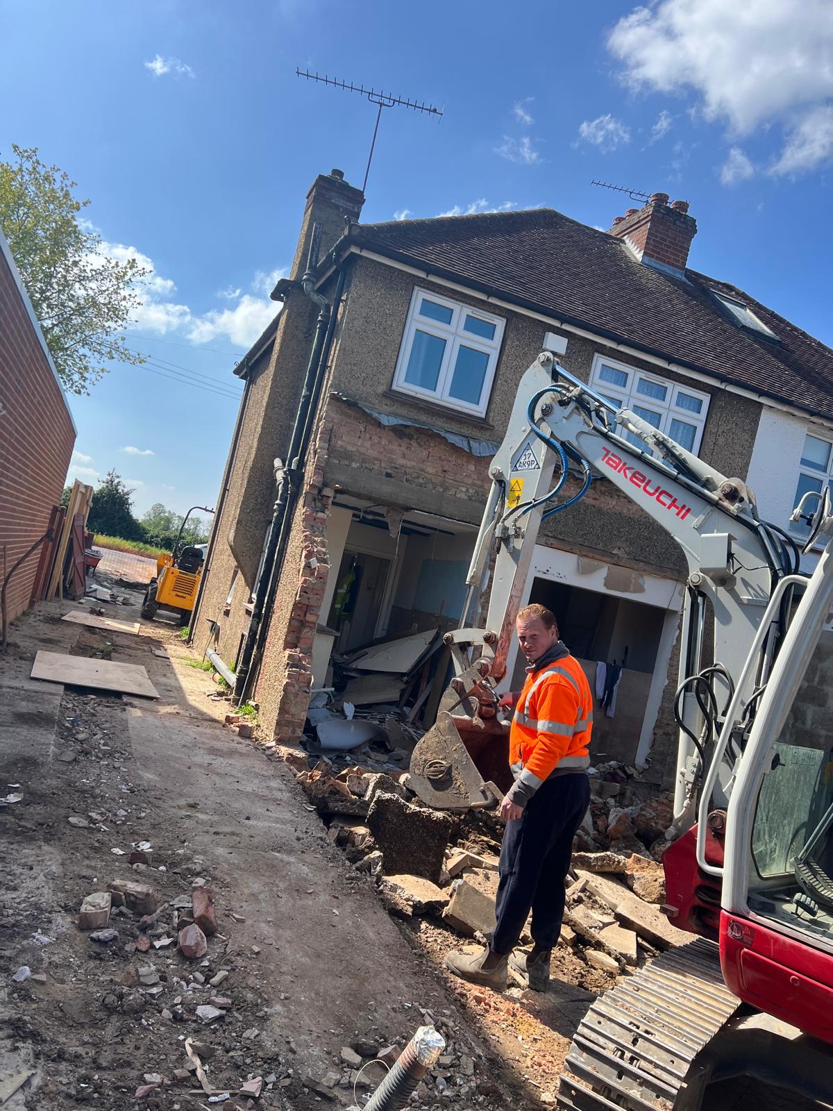 Demolition works clearing the rear of the property ahead of the single storey extension