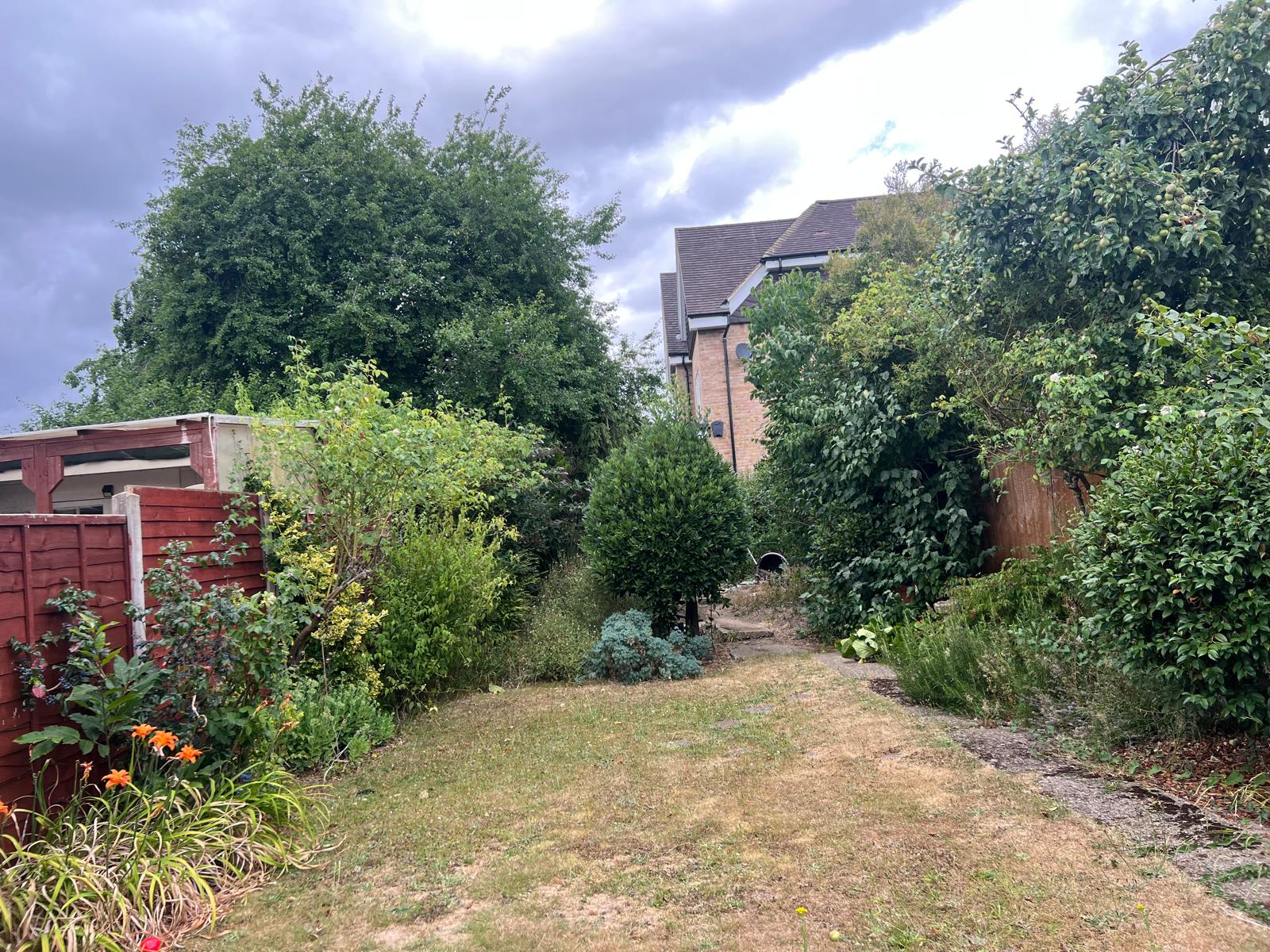 Existing rear garden of the property before construction began